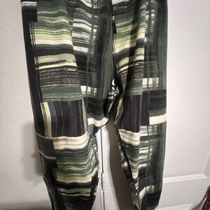 Plus size Cato Green and Black Patterned Pants